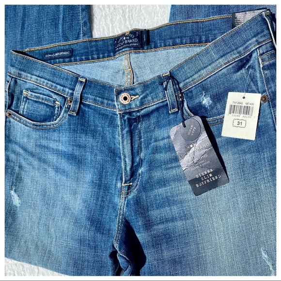🎉HP🎊 NWT🍀LUCKY BRAND “Sienna Slim”Boyfriend BoHo Chic Ankle Jeans 31” Sz 12 - Picture 15 of 16
